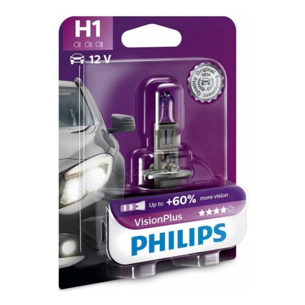 Neu Original Philips VisionPlus H1 Halogenlampe - 60% mehr Licht