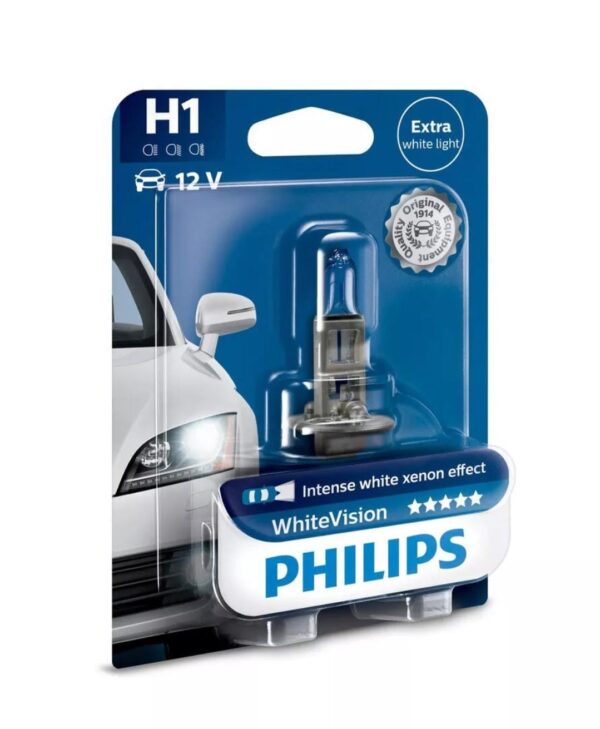 Original Philips WhiteVision H1 Halogenlampe-Xenon-Effekt 4300K